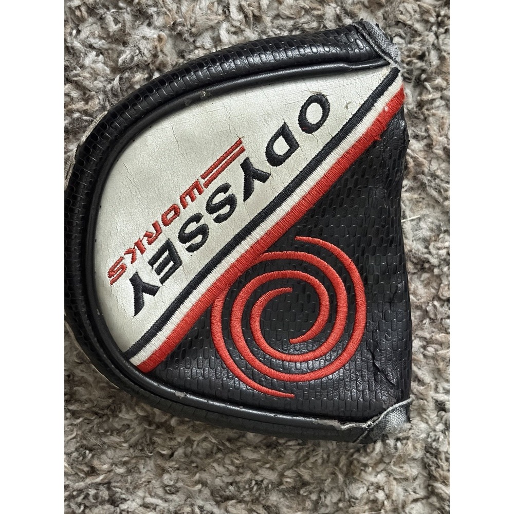 Odyssey Works Mallet Putter Golf Club Head Cover Black Red Headcover